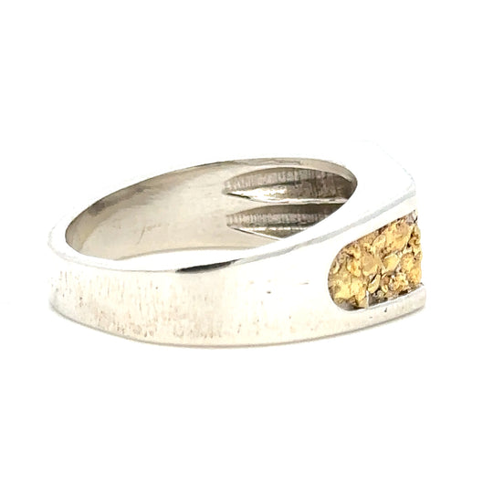 RM009 Mens Gold Nugget Filled Band