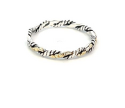 R02132   Silver Twisted Ring with Alaskan Gold Nuggets
