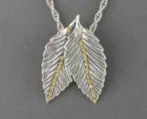 N193 Two Large Leaves with Natural Gold Nuggets