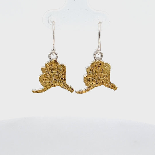 EW007LG Alaska Gold Nugget Earrings