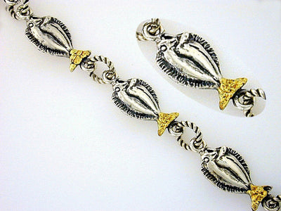 BR034  Halibut Small Bracelet with Nuggets