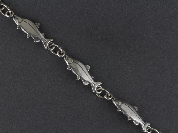 BR049-S  Salmon Silver Bracelet