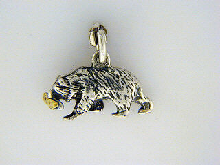 C009  Bear/Fish Charm with Nuggets