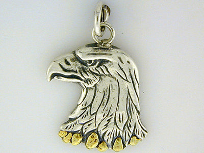 C014  Eagle Head Charm with Nuggets