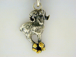 C024  Dall Sheep Charm with Nuggets