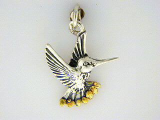 C061  Hummingbird Charm Silver