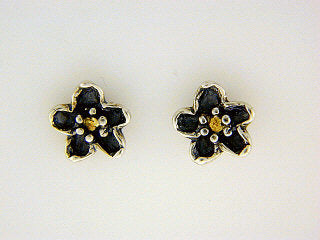 EP021  Forget-Me-Not Silver  Earring Posts