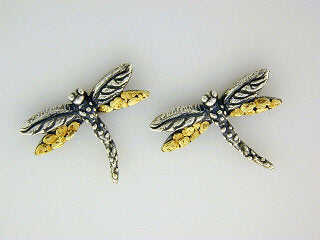 EP076  Dragonfly Silver Earring Posts
