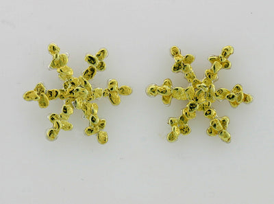 EP168  Snowflake Earring Posts covered with Nuggets