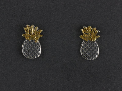 EP195  Silver Small Pineapple Ear Posts
