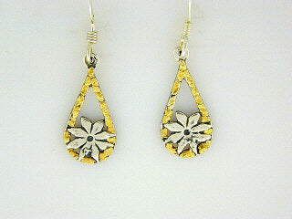 EW018  Forget Me Not Tear Drops Earring Wires