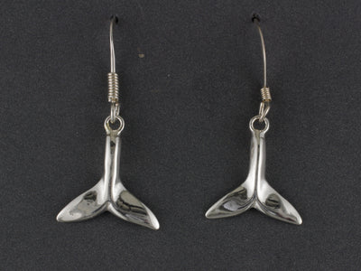 EW043P  Silver Whale Tail Ear Wires  (no gold)