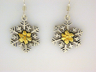 EW108  Snowflake with Medium Earring Wires