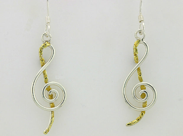 EW165  Musical Earring Wires Silver