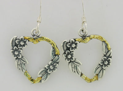 EW174  Heart Flower with Earring Wires
