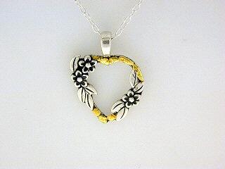 N004  Heart 3 Flower with pendant