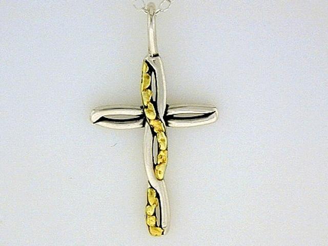 N026  Cross Ribbon pendant