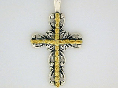 N056  Cross Ornamental pendant Silver