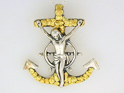 N128  Mariner Cross Large Silver