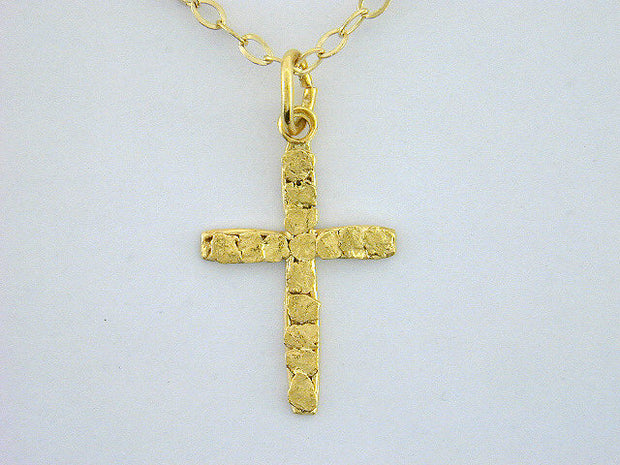 N344  Cross Small 14kt Necklace
