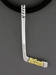 N501SN  Hockey Stick Large Sterling Silver with Alaskan Nuggets