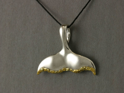 N900SN  Pendant Whale Tail Silver & Nuggets