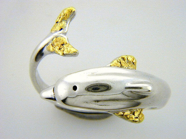 R080  Dolphin Large Adjustable Ring