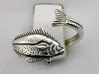 R130  Ring Adj. Halibut Silver Adjustable Ring