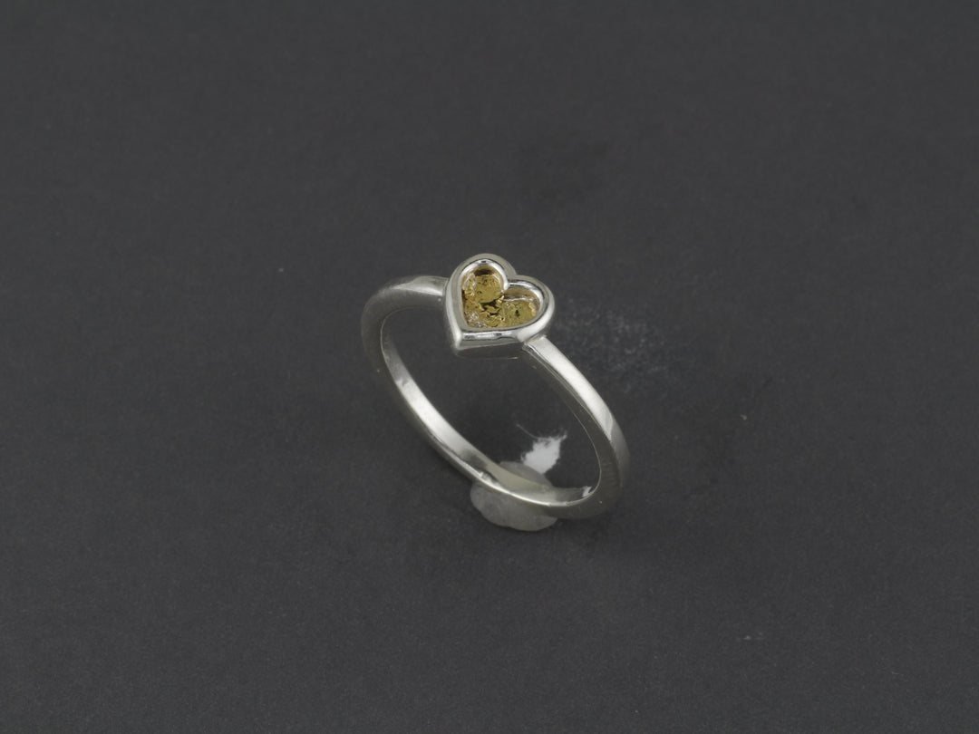 R383S  Silver Heart Channel Ring