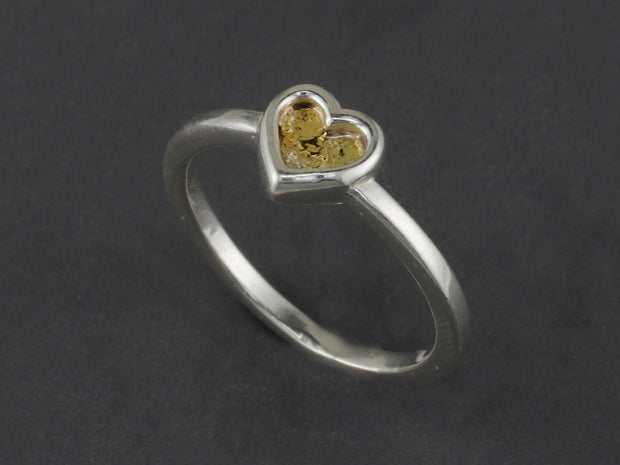 R383S  Silver Heart Channel Ring