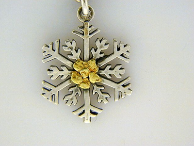 C027  Silver Snowflake with Nuggets