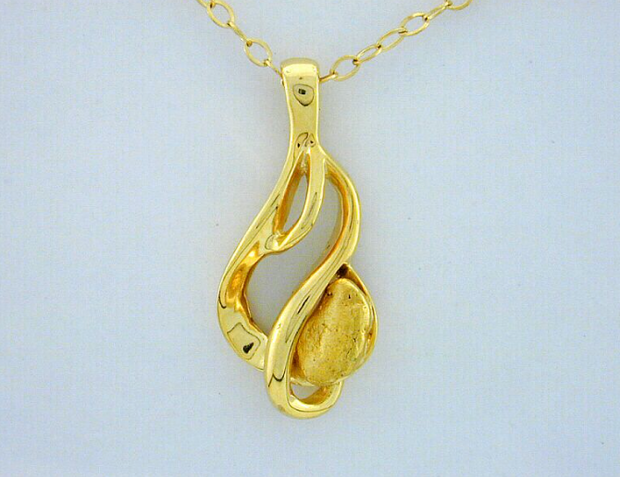 N385  14kt Nugget Pendant