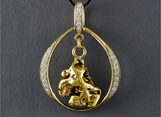 N819  Pendant 14kty  Nuggets & Diamond