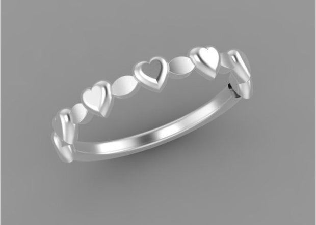 R013-6. Stackable Silver Heart Ring