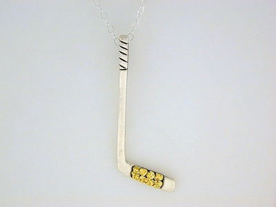 N501SN  Hockey Stick Large Sterling Silver with Alaskan Nuggets